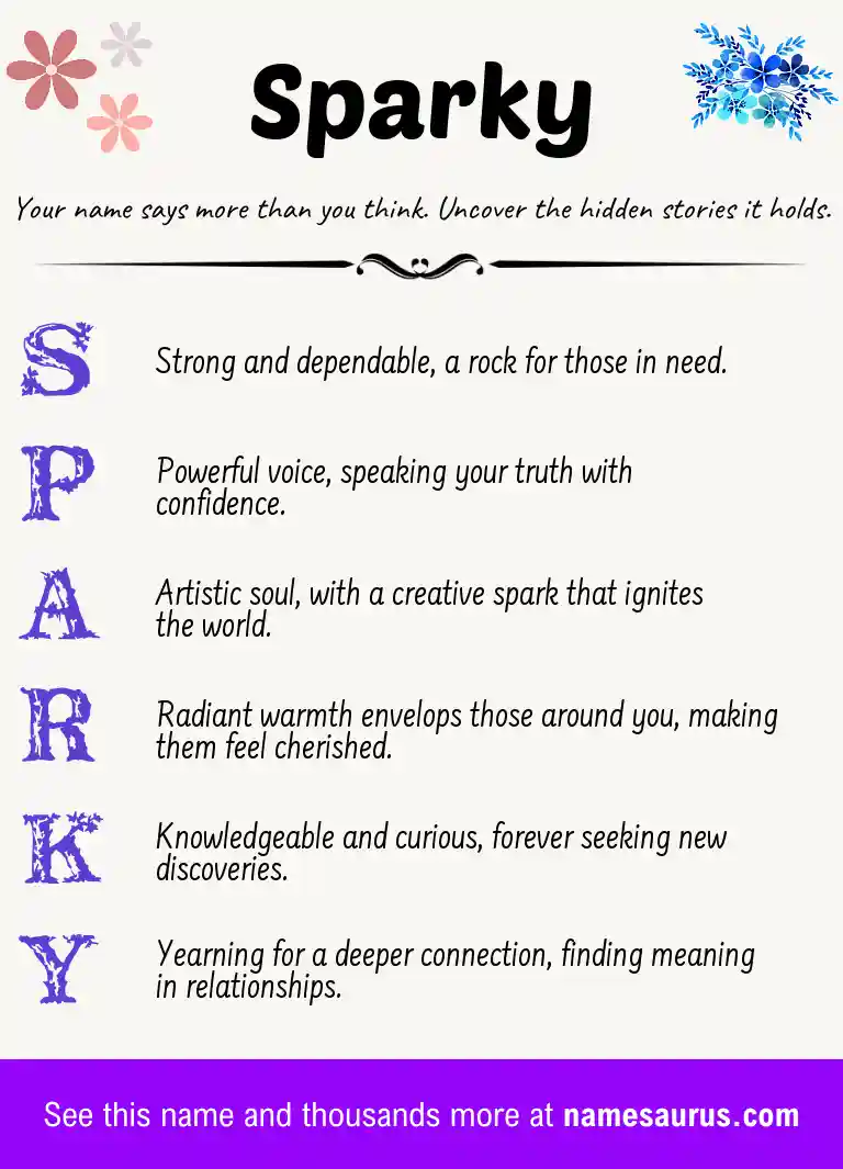 Acrostic poem about Sparky.