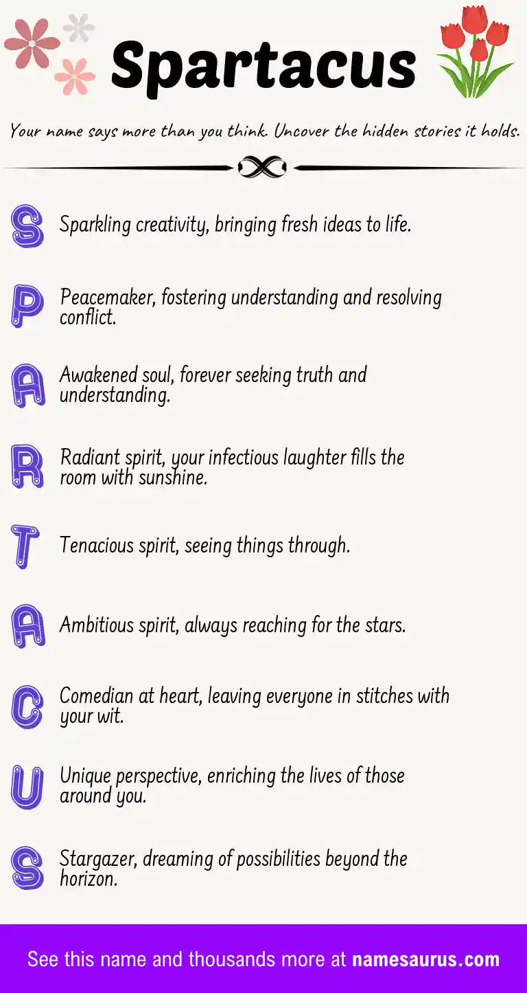 Acrostic poem about Spartacus.