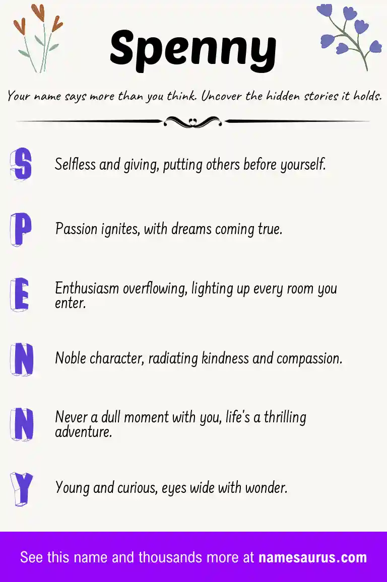Acrostic poem about Spenny.
