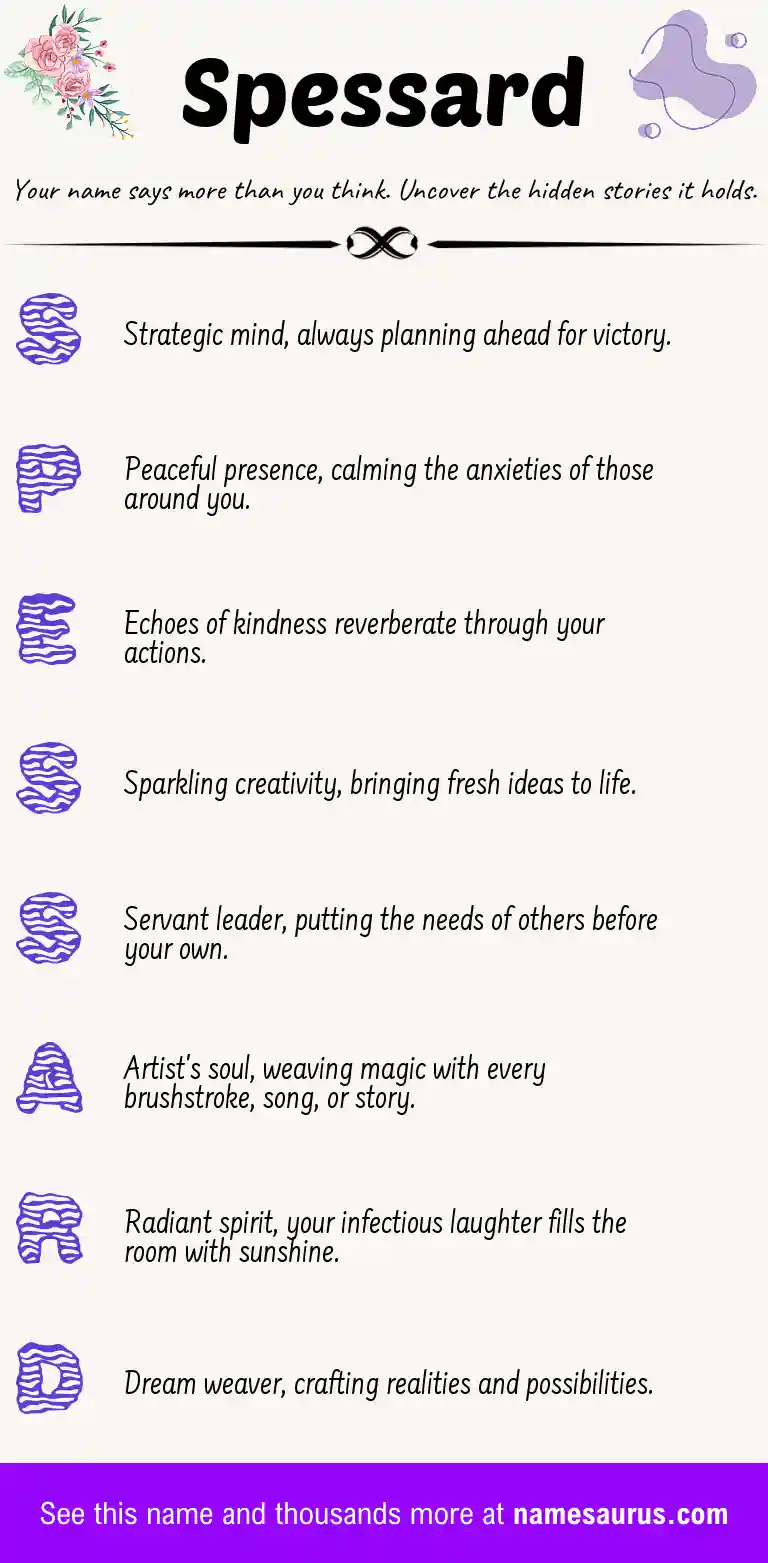 Acrostic poem about Spessard.