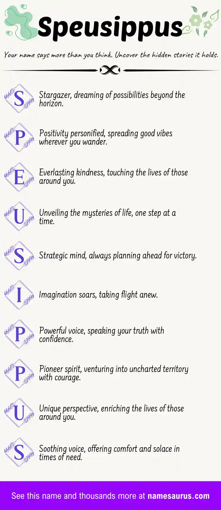 Acrostic poem about Speusippus.