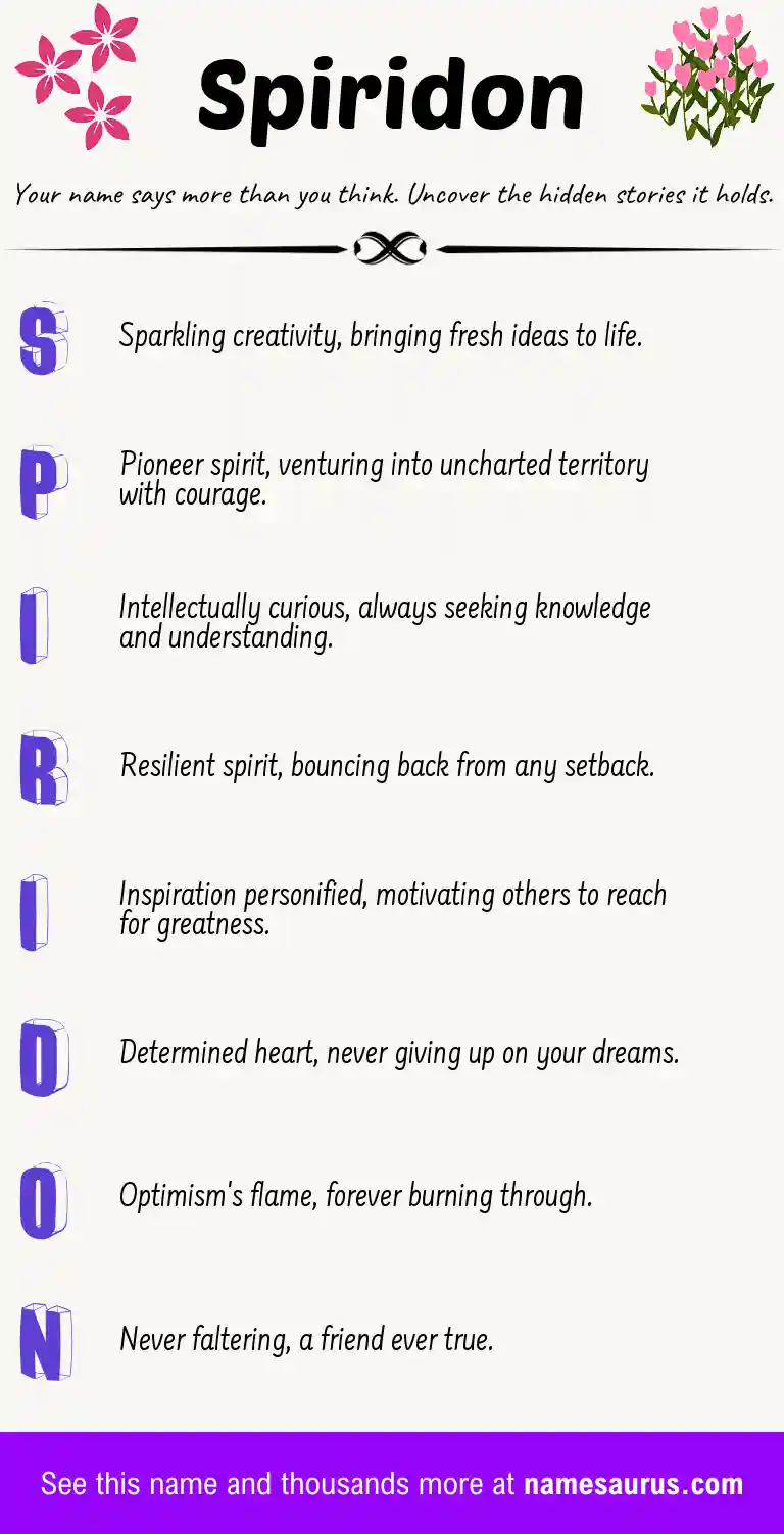 Acrostic poem about Spiridon.