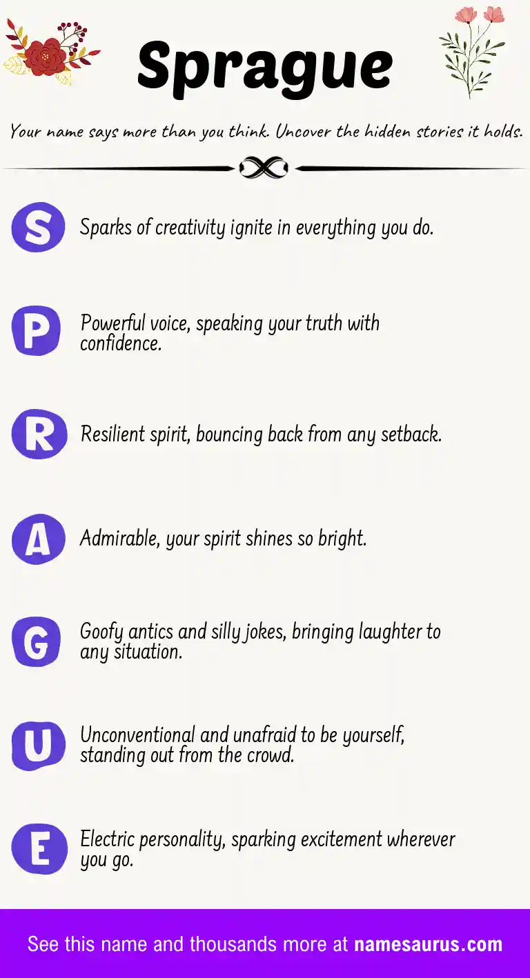 Acrostic poem about Sprague.