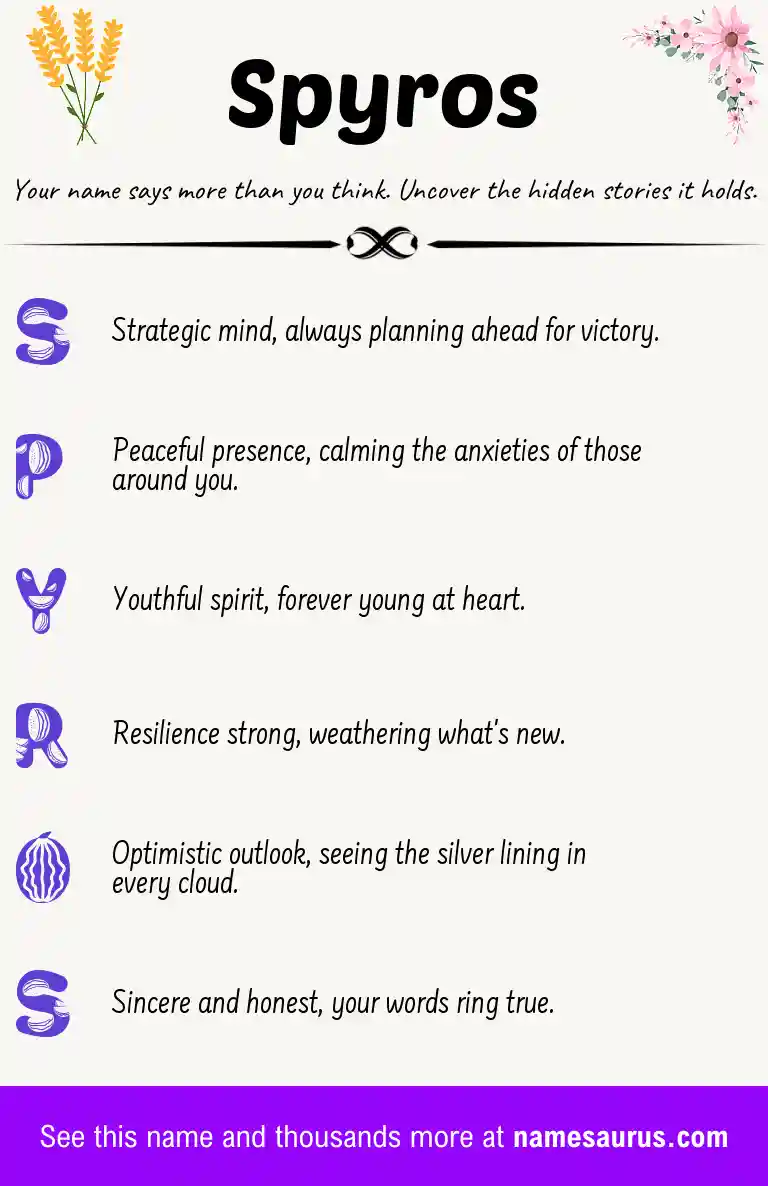 Acrostic poem about Spyros.