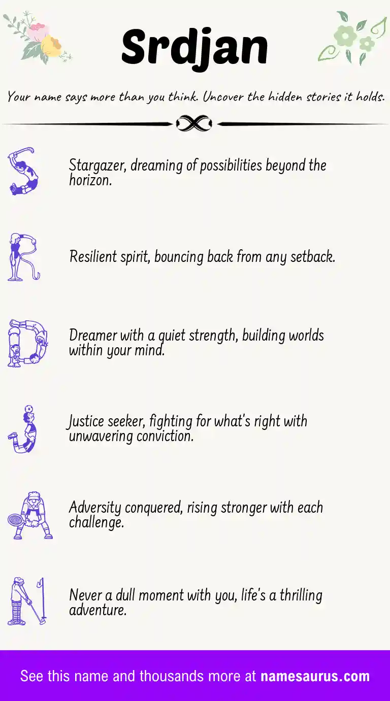 Acrostic poem about Srdjan.