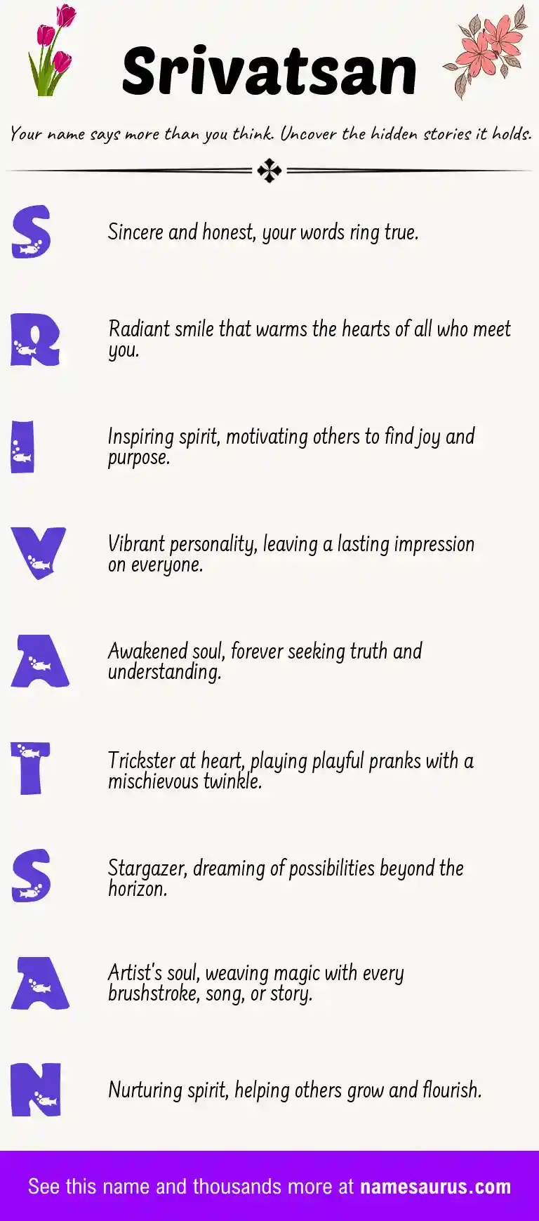 Acrostic poem about Srivatsan.