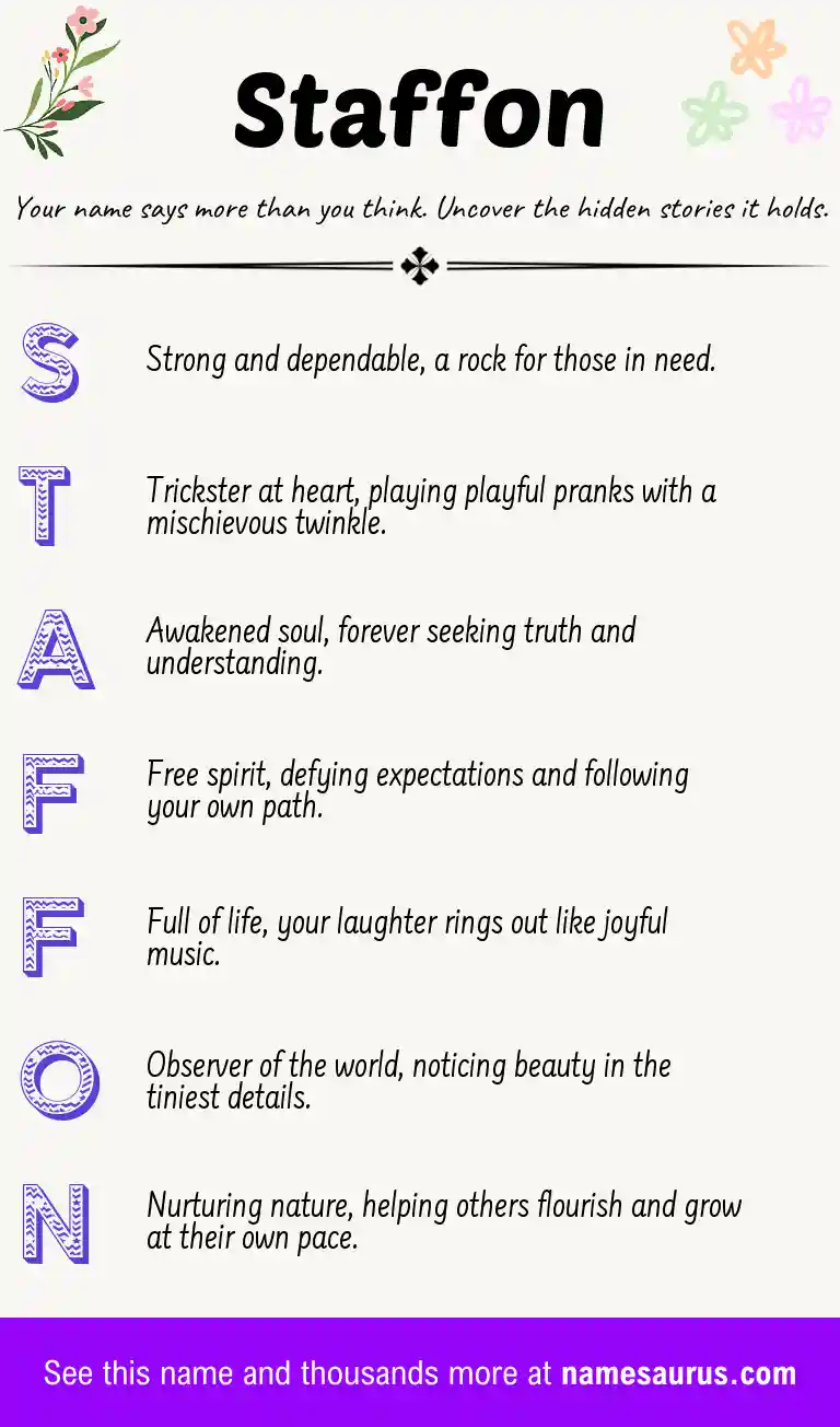 Acrostic poem about Staffon.