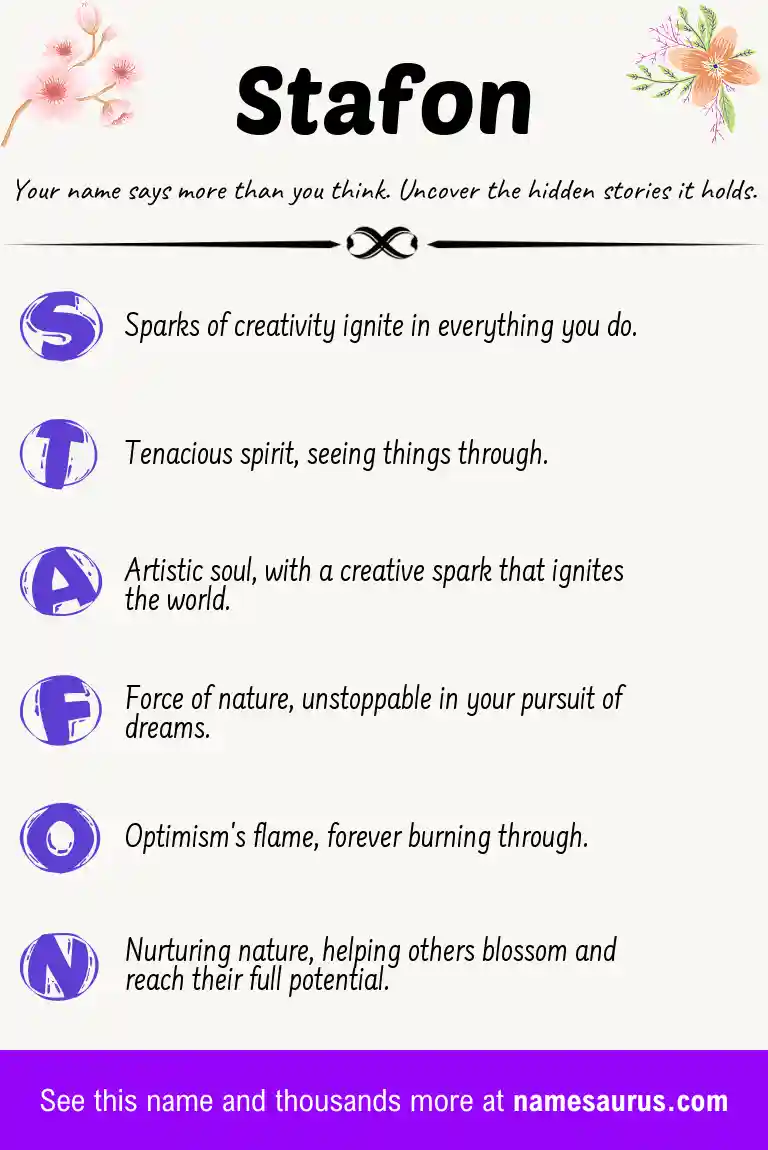 Acrostic poem about Stafon.