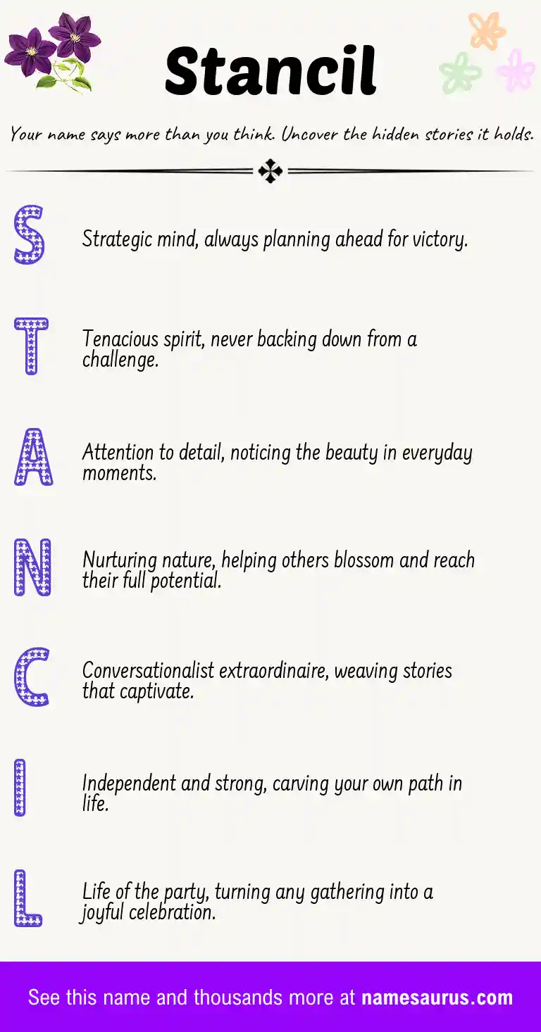 Acrostic poem about Stancil.
