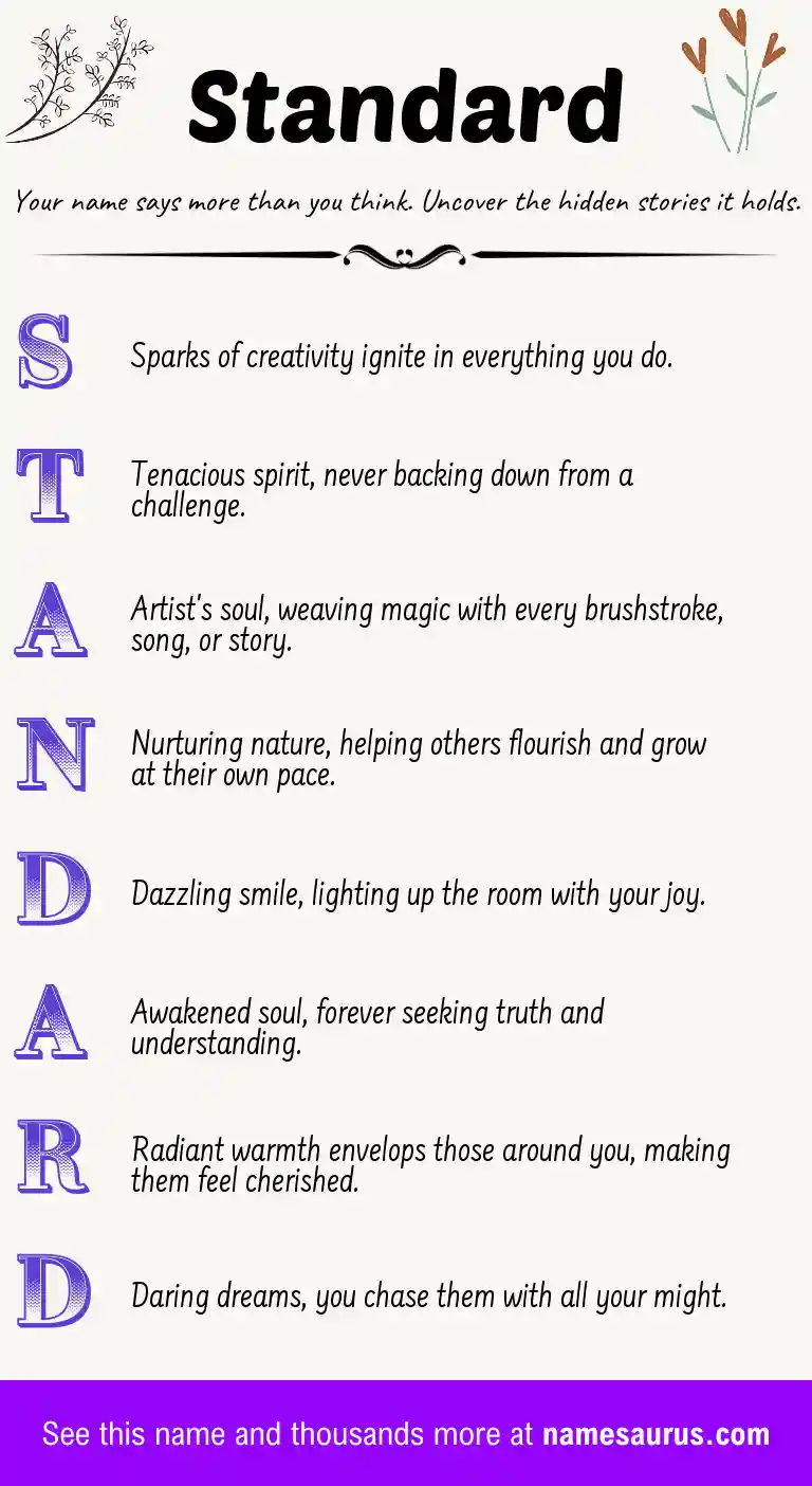 Acrostic poem about Standard.