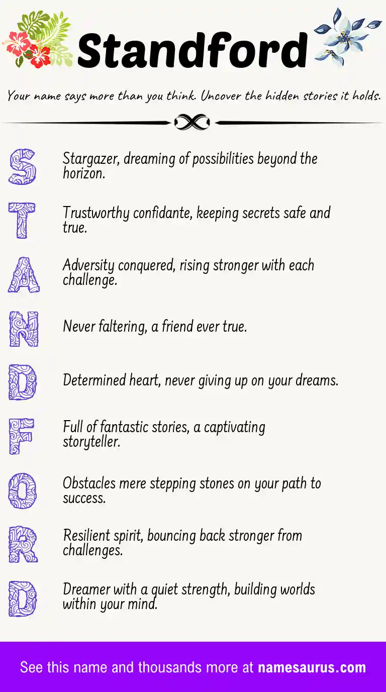 Acrostic poem about Standford.