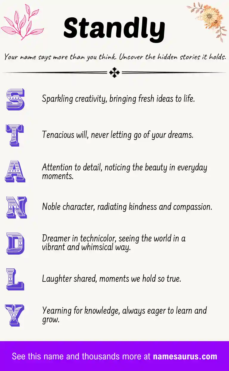 Acrostic poem about Standly.