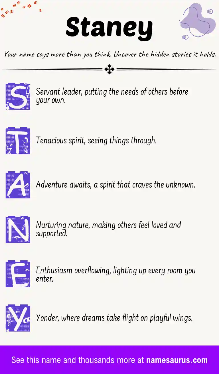 Acrostic poem about Staney.
