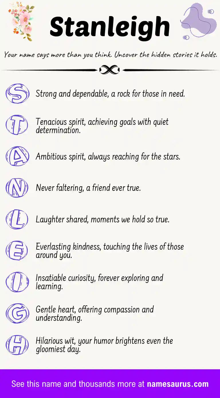 Acrostic poem about Stanleigh.