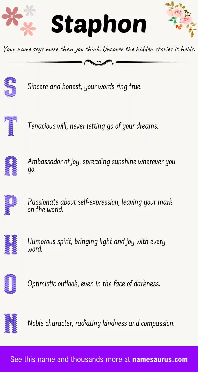 Acrostic poem about Staphon.
