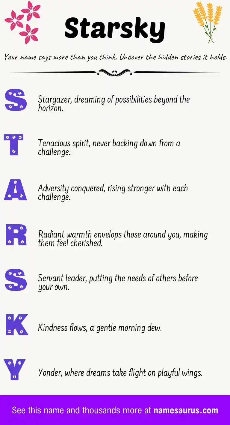 Acrostic poem about Starsky.