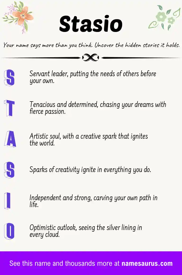 Acrostic poem about Stasio.