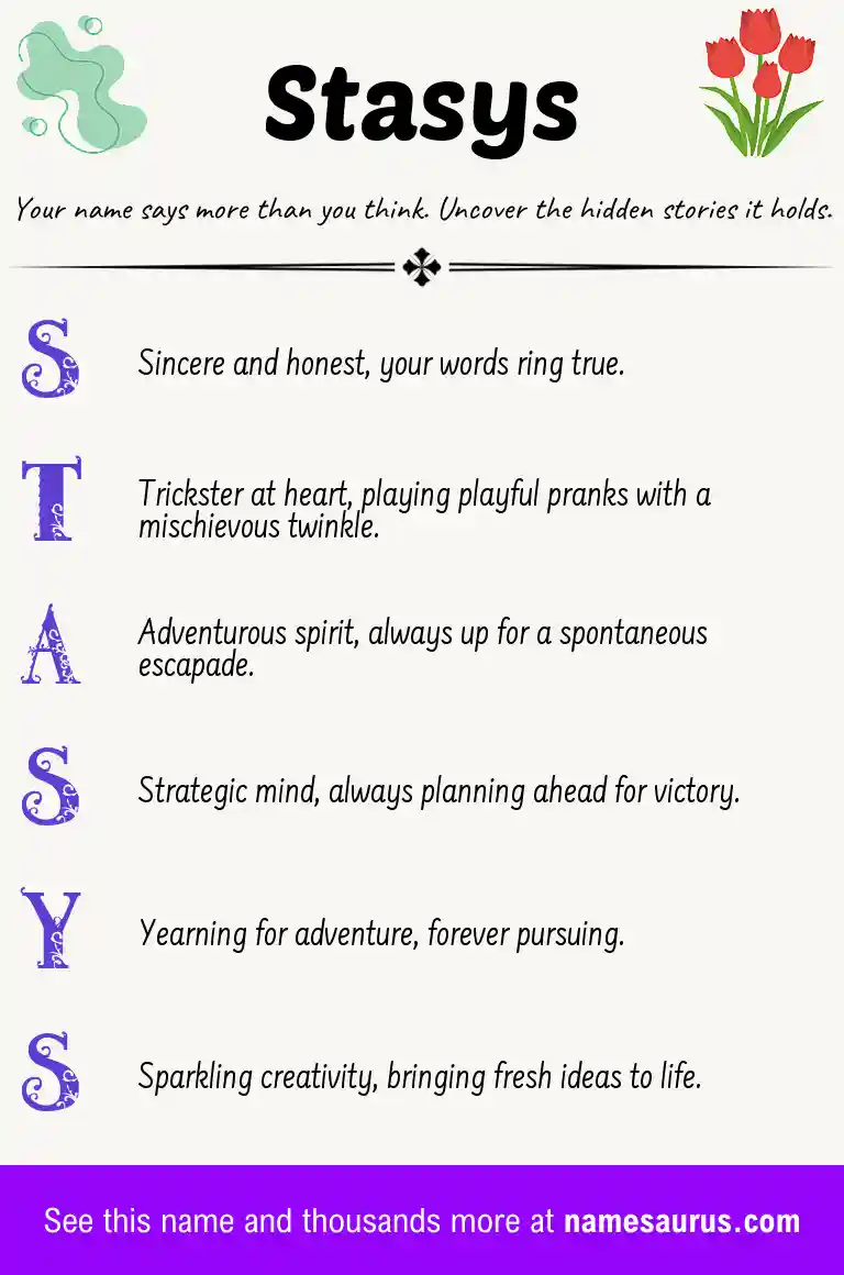 Acrostic poem about Stasys.