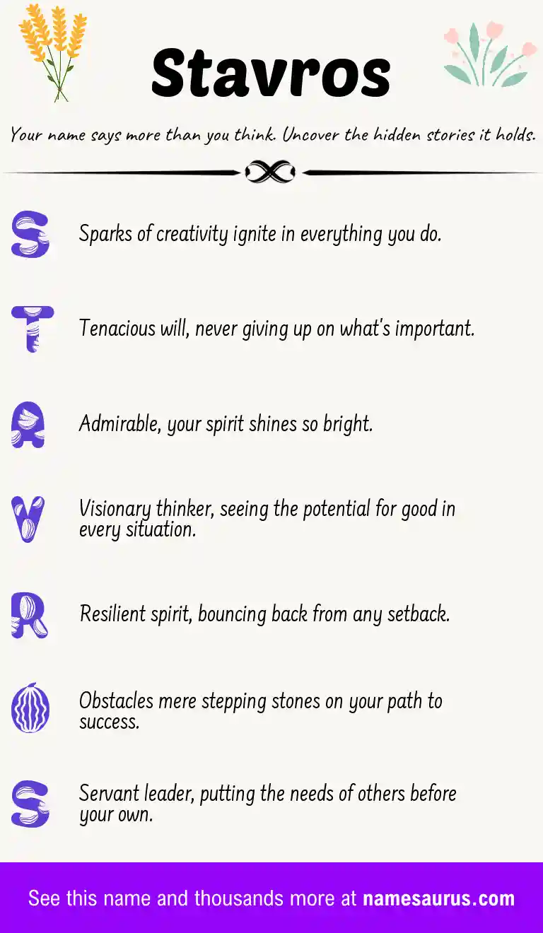 Acrostic poem about Stavros.