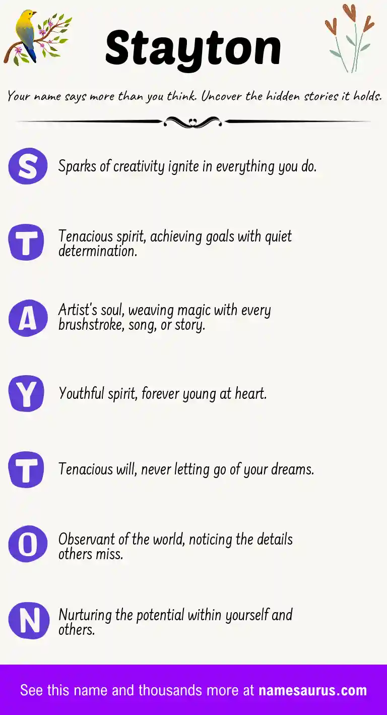 Acrostic poem about Stayton.
