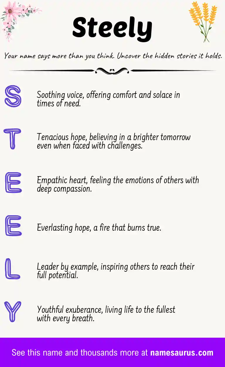 Acrostic poem about Steely.