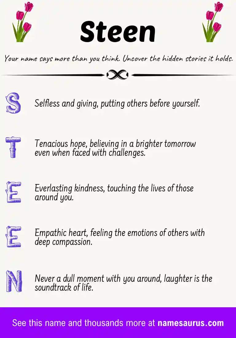 Acrostic poem about Steen.