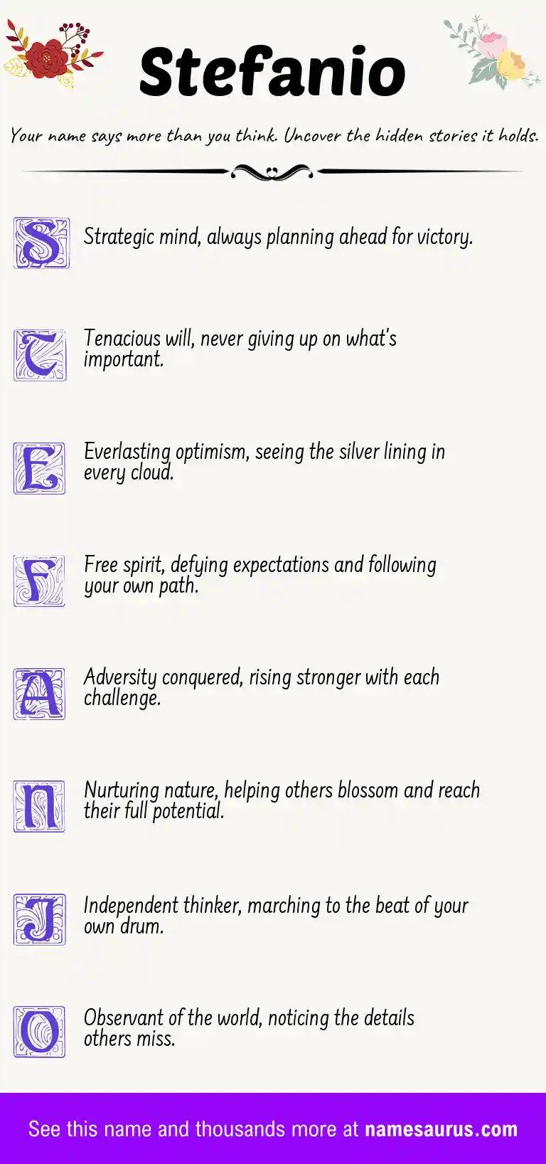Acrostic poem about Stefanio.