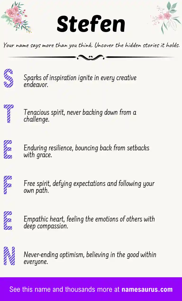 Acrostic poem about Stefen.