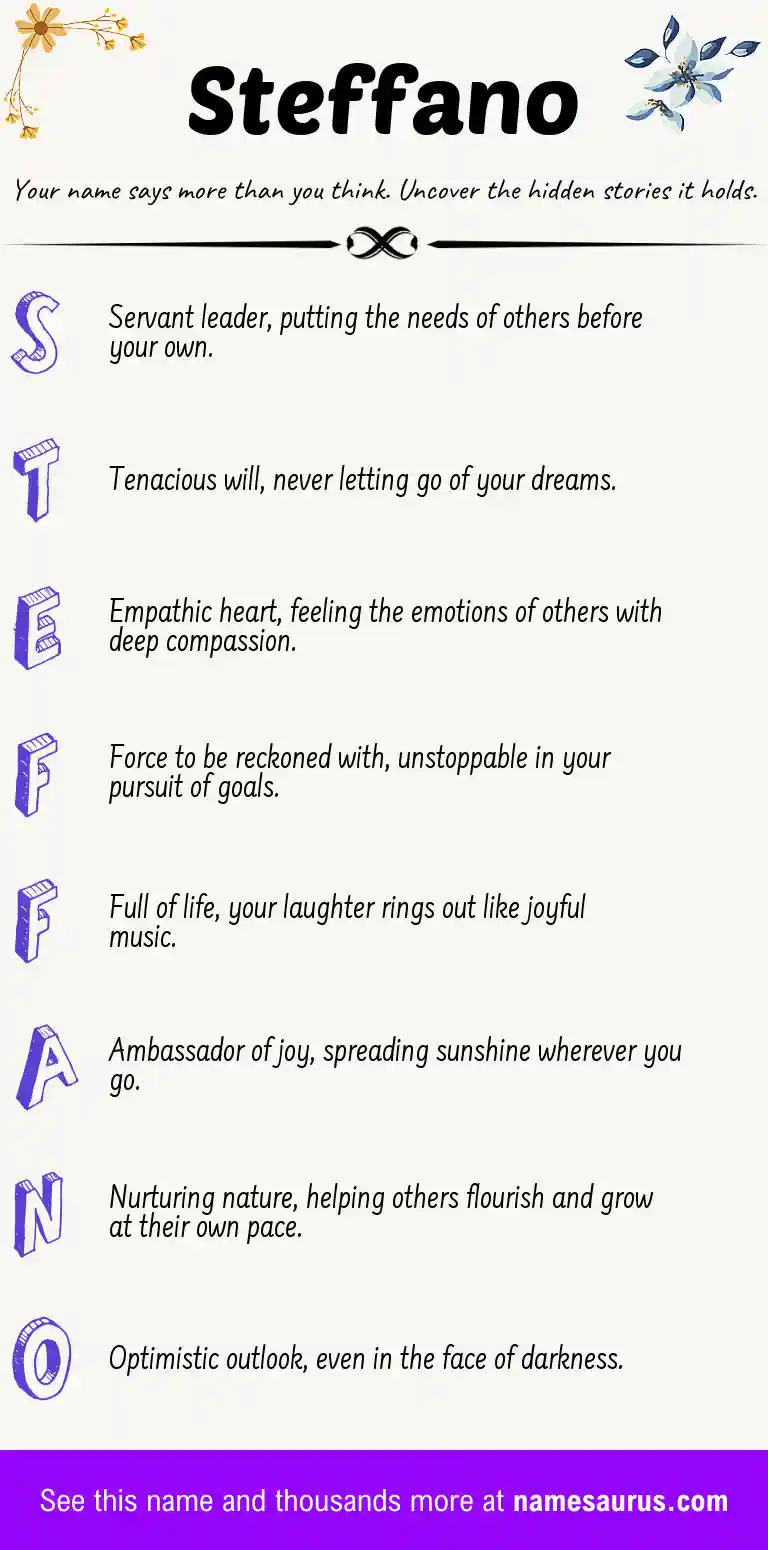 Acrostic poem about Steffano.