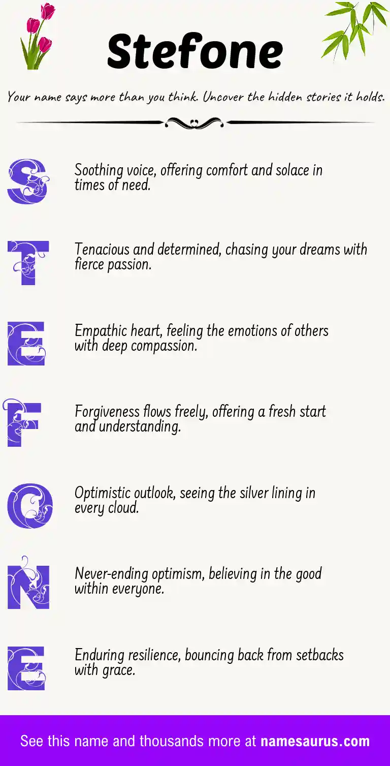 Acrostic poem about Stefone.