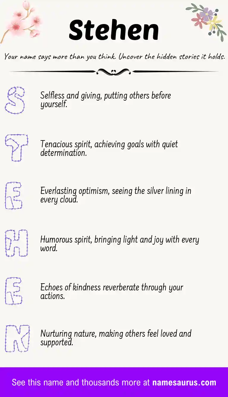 Acrostic poem about Stehen.