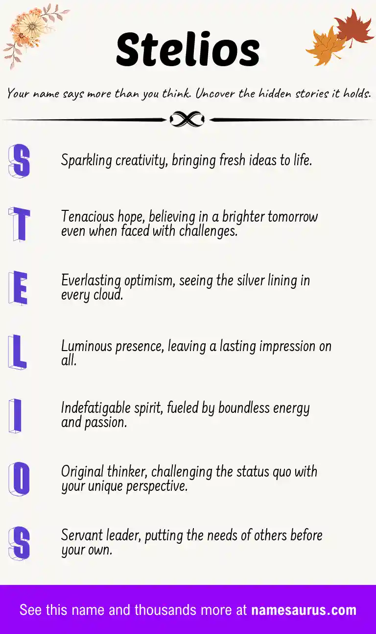 Acrostic poem about Stelios.