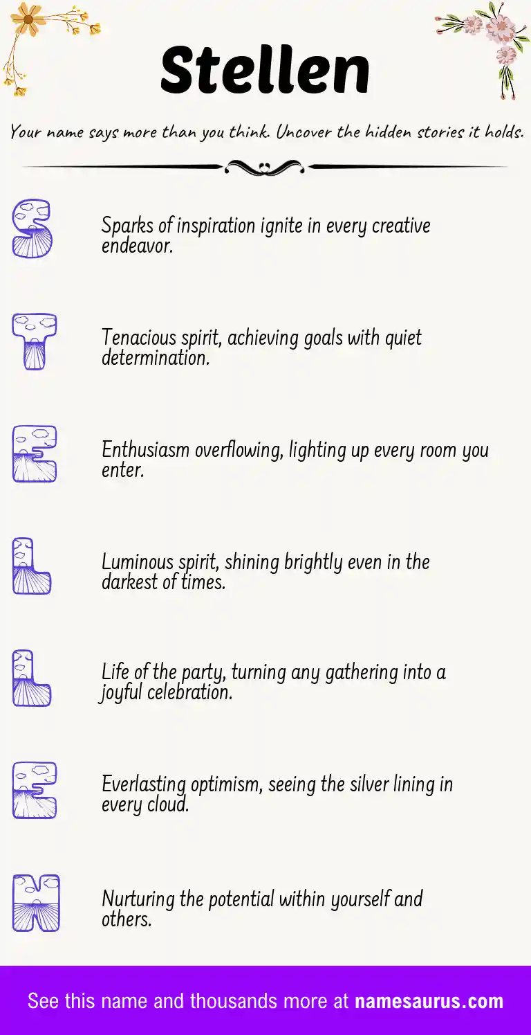 Acrostic poem about Stellen.