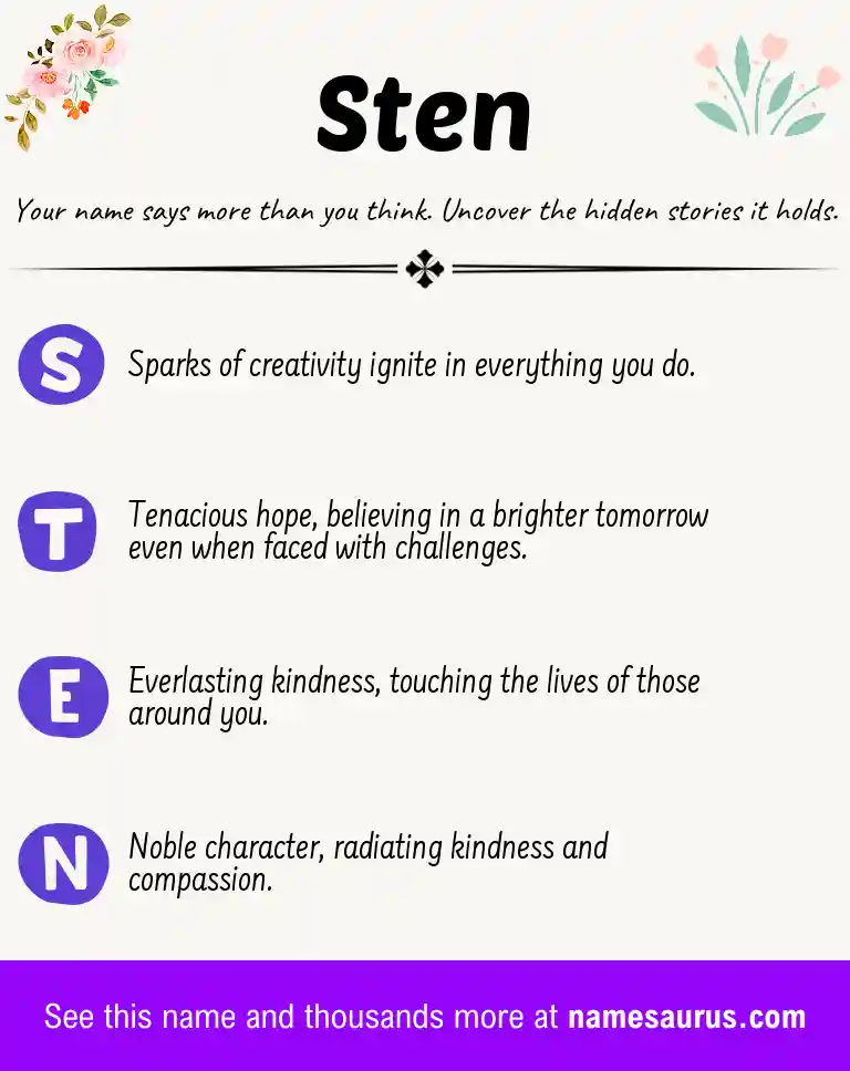 Acrostic poem about Sten.