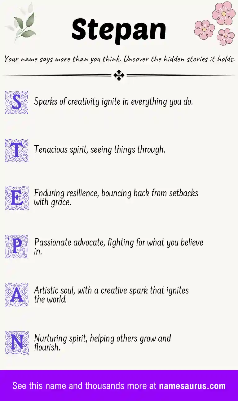 Acrostic poem about Stepan.