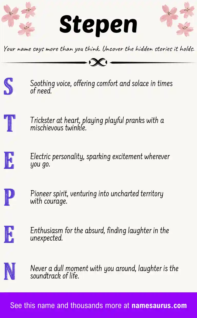 Acrostic poem about Stepen.