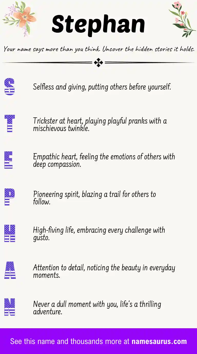 Acrostic poem about Stephan.