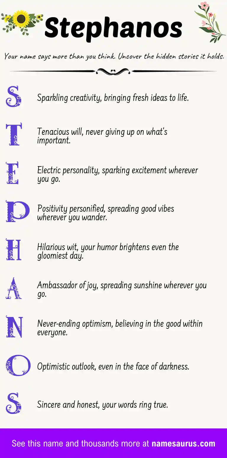 Acrostic poem about Stephanos.