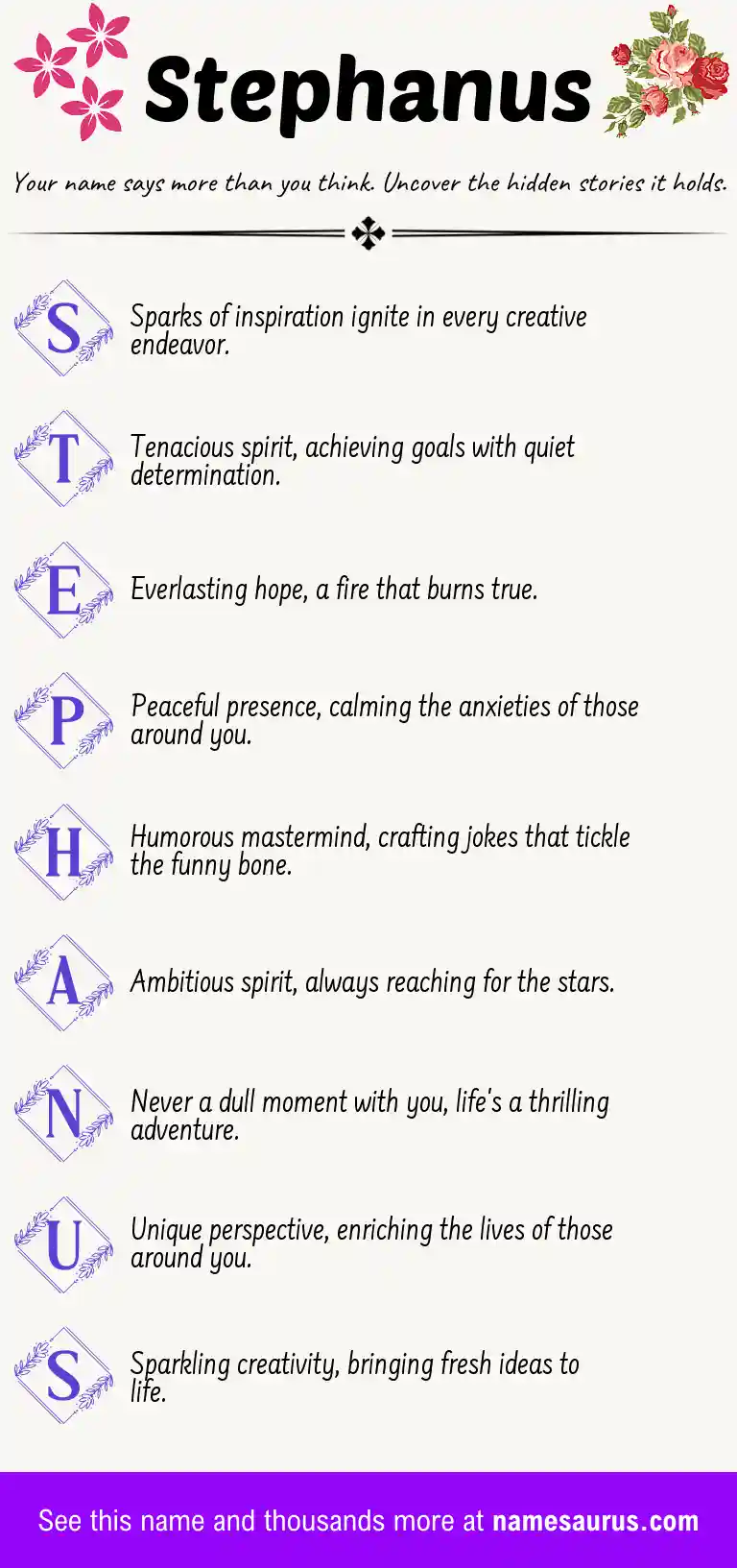 Acrostic poem about Stephanus.