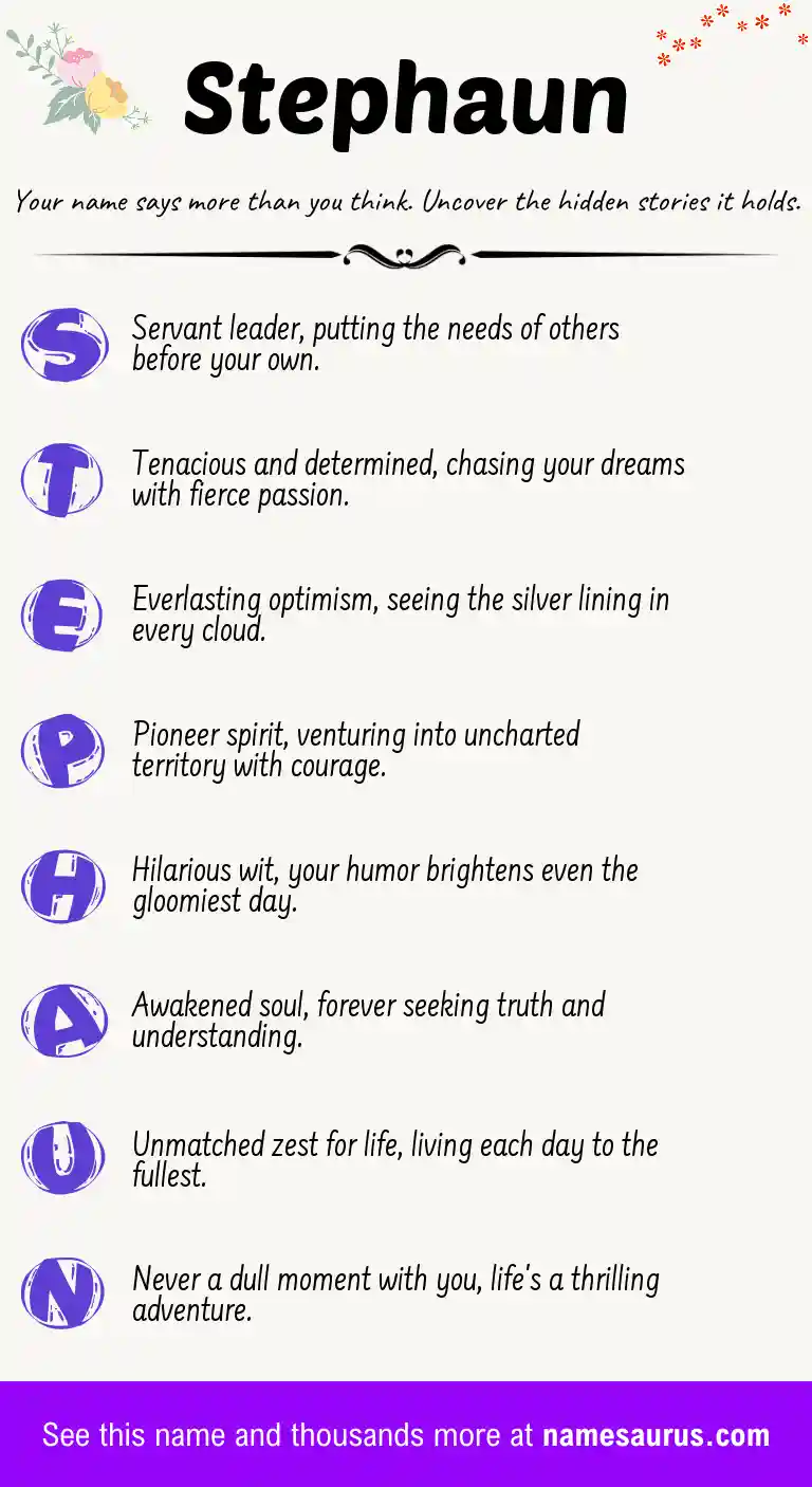 Acrostic poem about Stephaun.