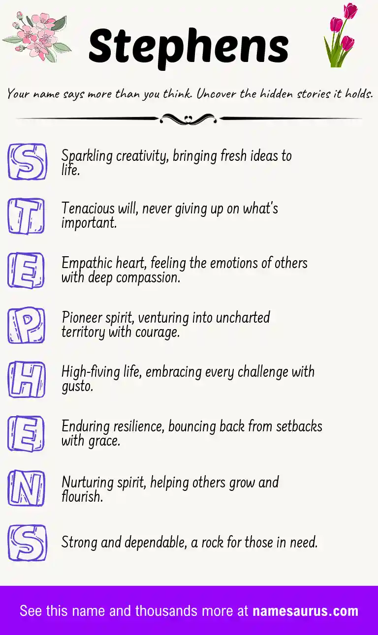 Acrostic poem about Stephens.