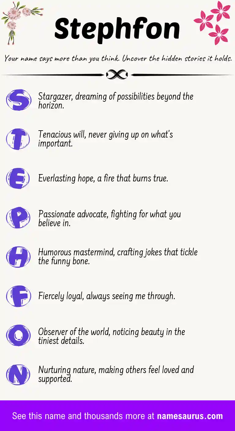Acrostic poem about Stephfon.