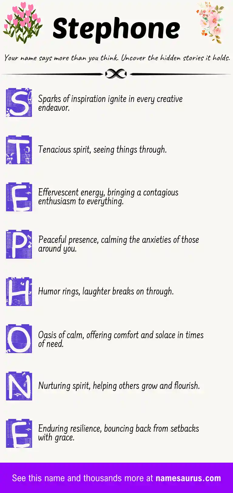 Acrostic poem about Stephone.