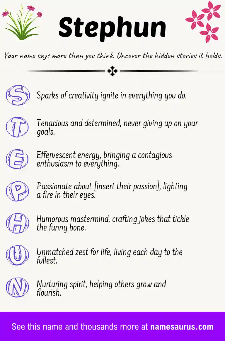 Acrostic poem about Stephun.