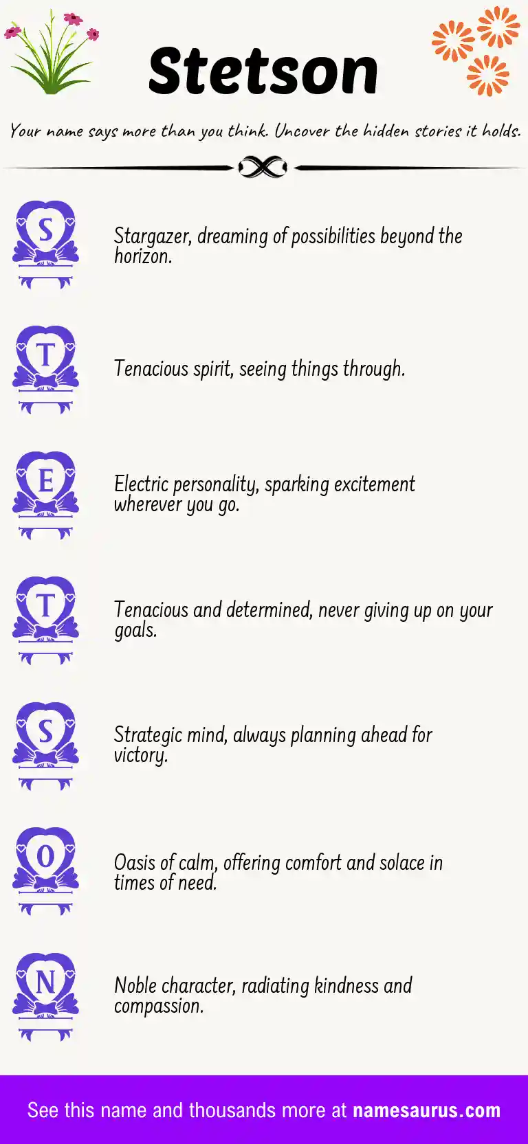 Acrostic poem about Stetson.