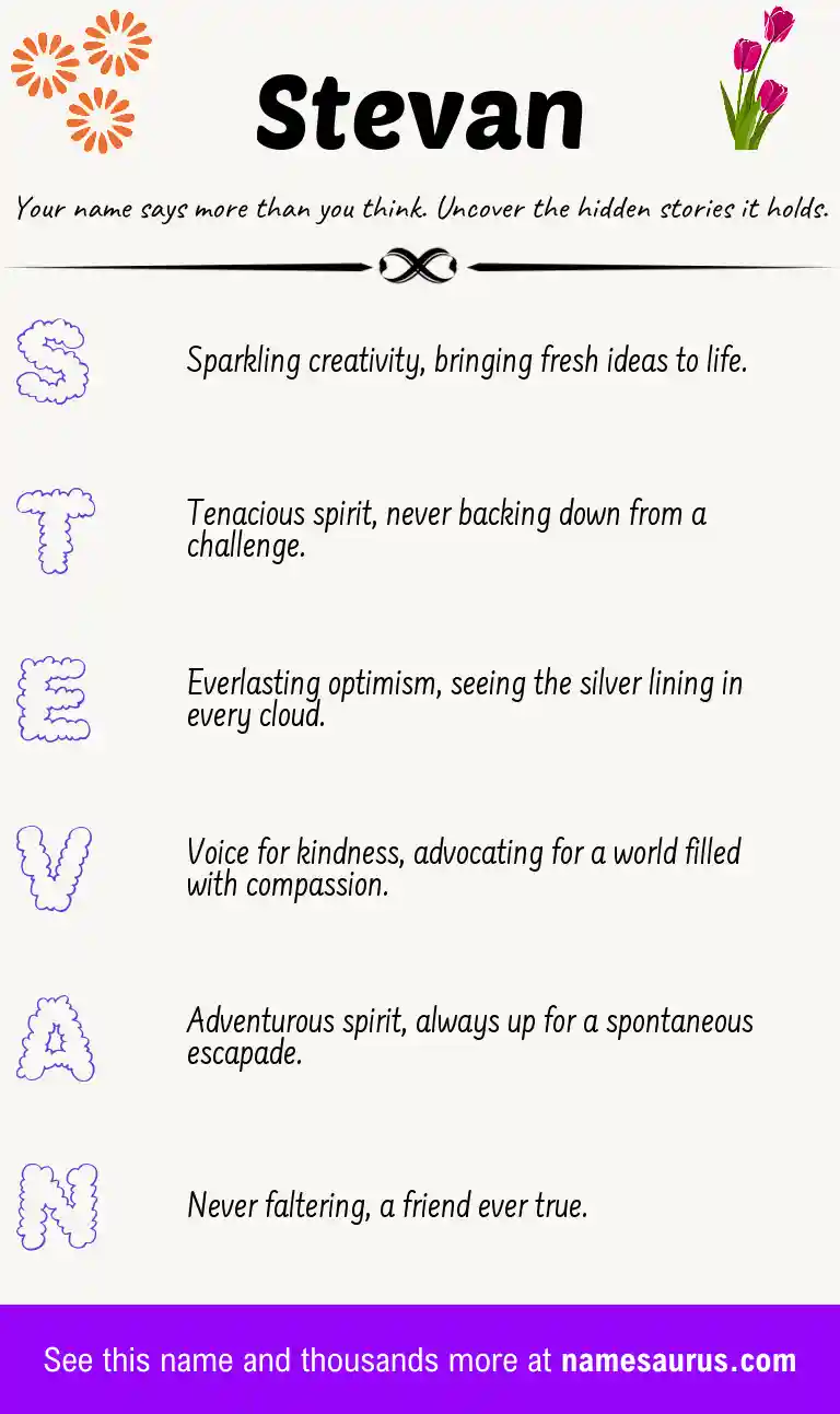 Acrostic poem about Stevan.