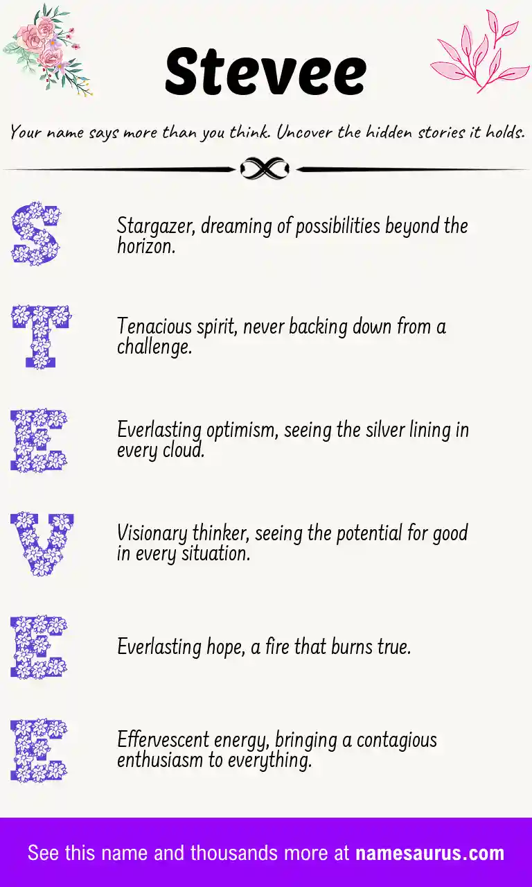 Acrostic poem about Stevee.