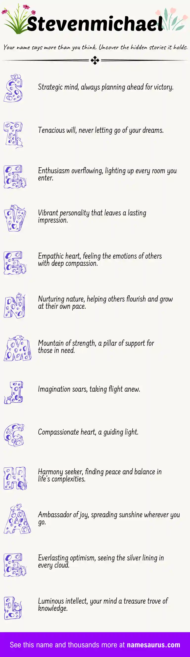 Acrostic poem about Stevenmichael.