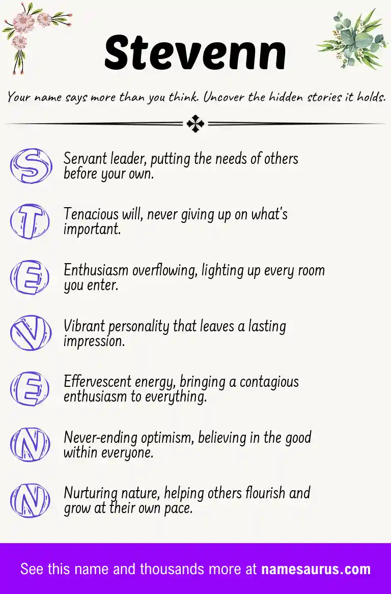 Acrostic poem about Stevenn.