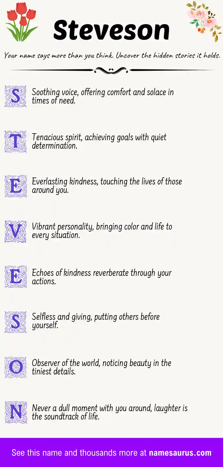 Acrostic poem about Steveson.